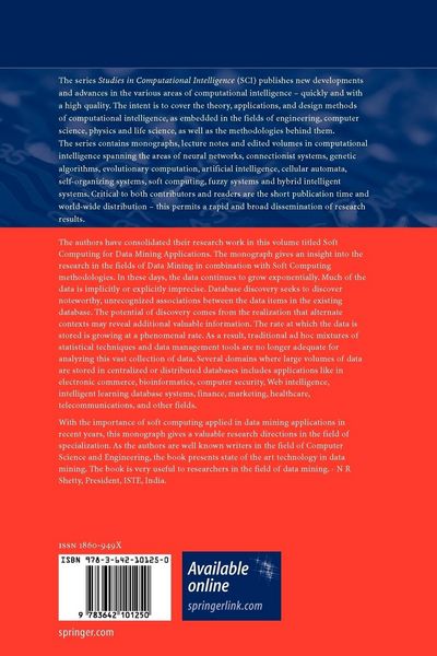 Produktbild: Soft Computing for Data Mining Applications