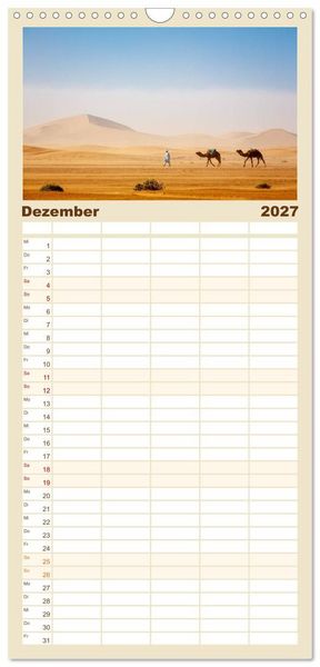 Produktbild: Familienplaner 2027 - Marokko: Marrakesch, Atlas, Sahara, F&egrave;s mit 5 Spalten (Wandkalender, 21 x 45 cm) CALVENDO