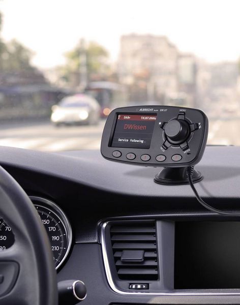 Produktbild: Albrecht DR57 DAB+ Empf&auml;nger Freisprechfunktion, Saugnapfhalterung