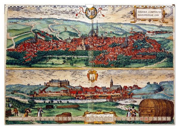 Produktbild: St&auml;dte mit Geschichte: Historische Zeichnungen, Stiche, Drucke (Wandkalender 2026 DIN A3 quer), CALVENDO Monatskalender