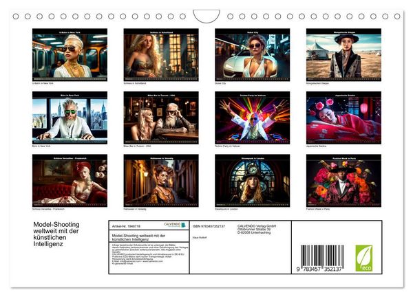 Produktbild: Model-Shooting weltweit mit der k&uuml;nstlichen Intelligenz (Wandkalender 2026 DIN A4 quer), CALVENDO Monatskalender