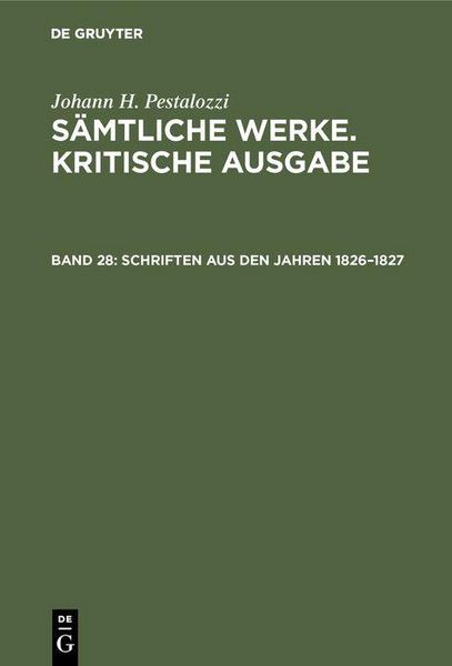 Produktbild: Schriften aus den Jahren 1826-1827