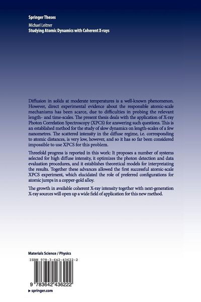 Produktbild: Studying Atomic Dynamics with Coherent X-rays