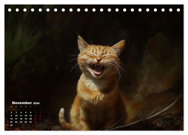 Produktbild: Auch Katzen lachen gern (Tischkalender 2026 DIN A5 quer), CALVENDO Monatskalender