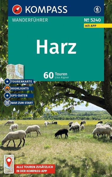 Produktbild: KOMPASS Wanderf&uuml;hrer Harz, 60 Touren mit Extra-Tourenkarte