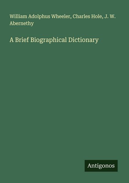 Produktbild: A Brief Biographical Dictionary
