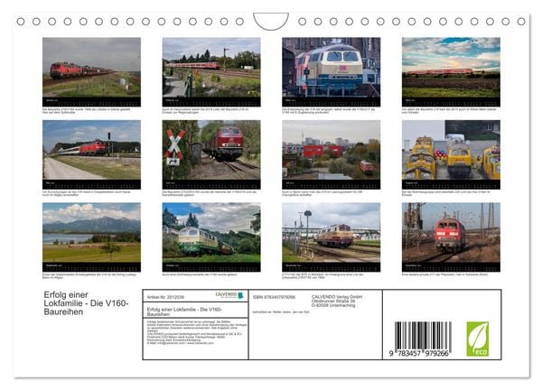 Produktbild: Erfolg einer Lokfamilie - Die V160-Baureihen (Wandkalender 2026 DIN A4 quer), CALVENDO Monatskalender