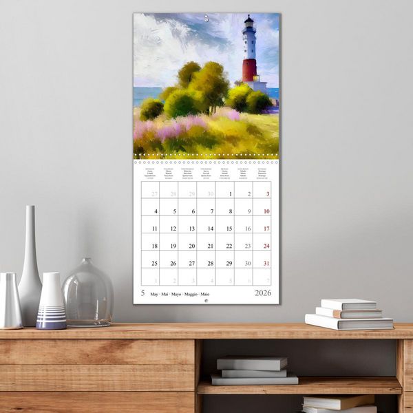 Produktbild: Phares de fantaisie (Calendrier mural carr&eacute; 2026 30x30 cm) Calendrier double avec une page pour vos prises de notes