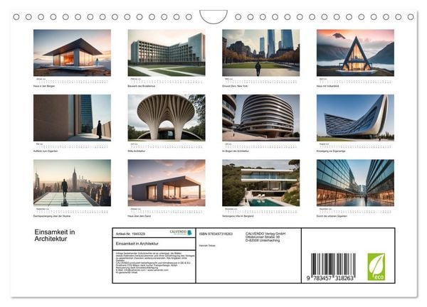 Produktbild: Einsamkeit in Architektur (Wandkalender 2026 DIN A4 quer), CALVENDO Monatskalender