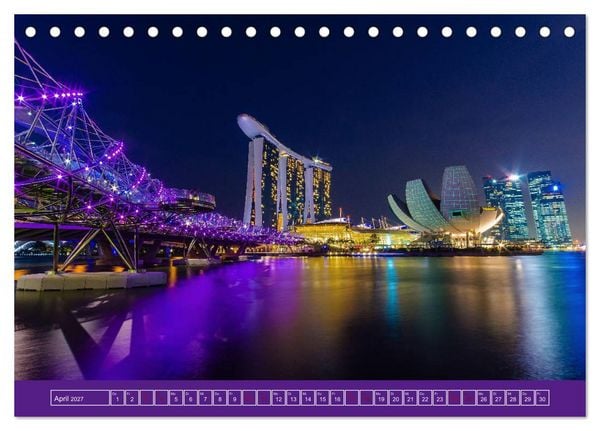 Produktbild: Metropolen - Asiens sch&ouml;nste St&auml;dte bei Nacht (Tischkalender 2027 DIN A5 quer), CALVENDO Monatskalender