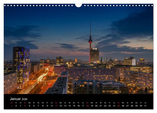 Produktbild: Die Blaue Stunde in Berlin (Wandkalender 2026 DIN A3 quer), CALVENDO Monatskalender