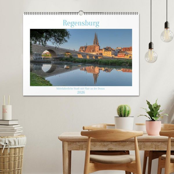 Produktbild: Regensburg Mittelalterliche Stadt mit Flair an der Donau (Wandkalender 2026 DIN A2 quer), CALVENDO Monatskalender