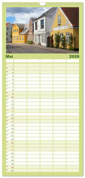 Produktbild: Familienplaner 2026 - Ribe, D&auml;nemarks alte Stadt mit Mittelaltercharme und Wikinger-Vergangenheit mit 5 Spalten (Wandkalender, 21 x 45 cm) CALVENDO