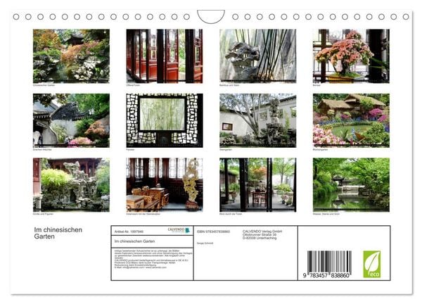 Produktbild: Im chinesischen Garten (Wandkalender 2026 DIN A4 quer), CALVENDO Monatskalender
