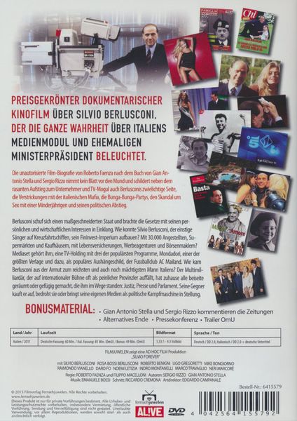 Produktbild: Silvio Berlusconi - Eine italienische Karriere (die unautorisierte Biografie) - Filmjuwelen