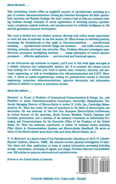 Produktbild: Optoelectronic Switching Systems in Telecommunications and Computers
