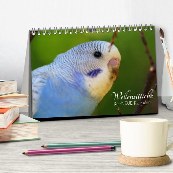 Produktbild: Wellensittiche - der NEUE Kalender (Tischkalender 2026 DIN A5 quer), CALVENDO Monatskalender