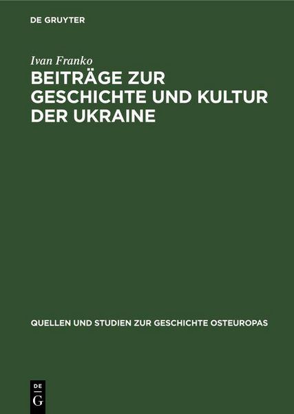 Produktbild: Beitr&auml;ge zur Geschichte und Kultur der Ukraine