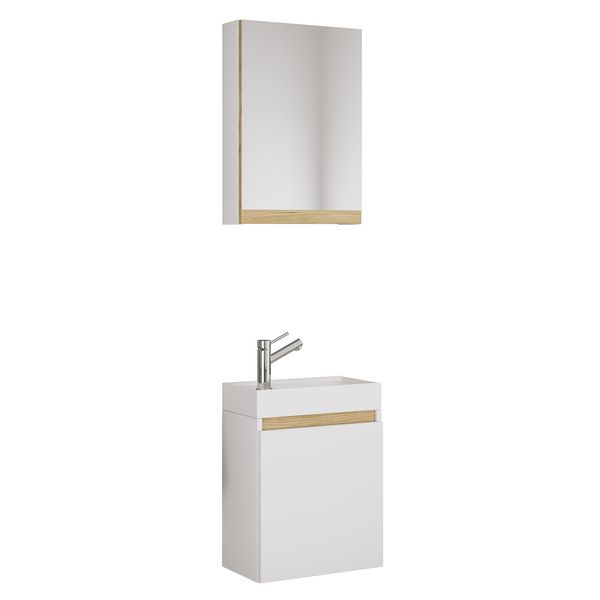Produktbild: 3 tlg. H&auml;ngeschrank G&auml;ste-WC Waschbecken Softclose Cosila