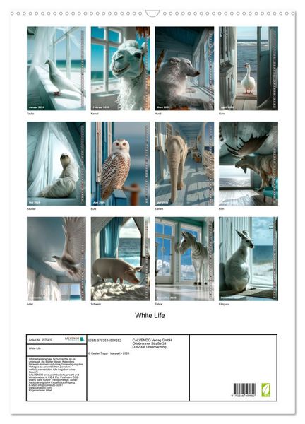 Produktbild: White Life (Wandkalender 2026 DIN A2 hoch), CALVENDO Monatskalender