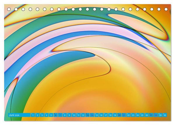Produktbild: Lineare Strahlkraft - Wellen, Digitale Kunst (Tischkalender 2026 DIN A5 quer), CALVENDO Monatskalender