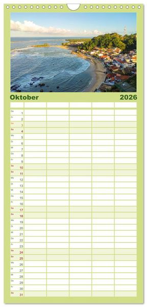 Produktbild: Familienplaner 2026 - Brasilien - Karnevale, Fu&szlig;ball und Regenw&auml;lder. mit 5 Spalten (Wandkalender, 21 x 45 cm) CALVENDO