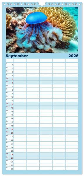 Produktbild: Familienplaner 2026 - Tief unten im Meer Unterwasser Fantasy mit 5 Spalten (Wandkalender, 21 x 45 cm) CALVENDO