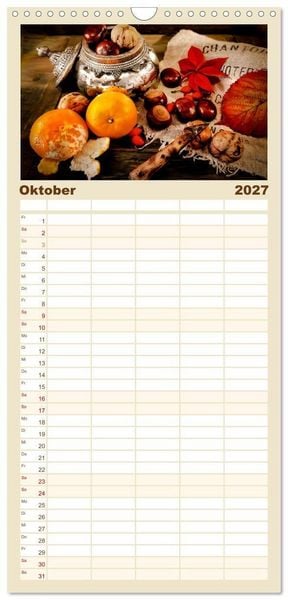 Produktbild: Familienplaner 2027 - K&uuml;chengeplauder - Nostalgische Momente mit 5 Spalten (Wandkalender, 21 x 45 cm) CALVENDO