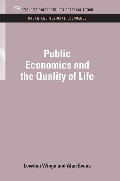 Produktbild: Public Economics and the Quality of Life