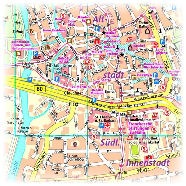 Produktbild: Publicpress Stadtplan Halle (Saale) 1:14.000