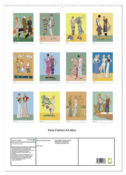 Produktbild: Paris Fashion Art d&eacute;co (Wandkalender 2026 DIN A2 hoch), CALVENDO Monatskalender