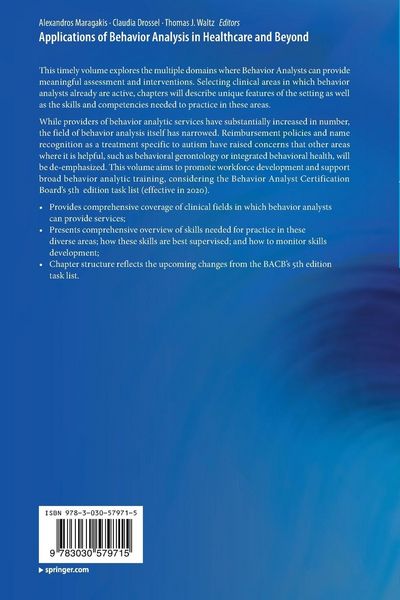 Produktbild: Applications of Behavior Analysis in Healthcare and Beyond