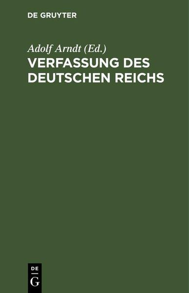Produktbild: Verfassung des Deutschen Reichs