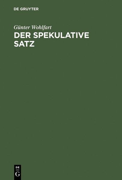 Produktbild: Der spekulative Satz