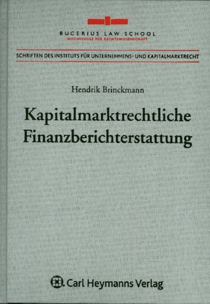 Produktbild: Kapitalmarktrechtliche Finanzberichterstattung
