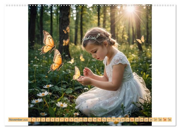 Produktbild: Feenfl&uuml;gel und L&auml;cheln KI - Die zauberhafte Welt der Feenkinder (Wandkalender 2026 DIN A2 quer), CALVENDO Monatskalender