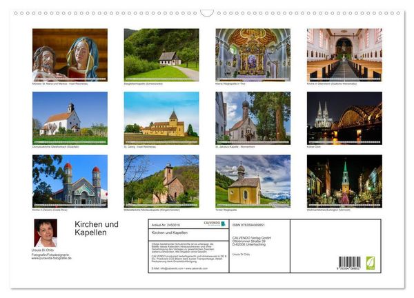 Produktbild: Kirchen und Kapellen (Wandkalender 2027 DIN A2 quer), CALVENDO Monatskalender
