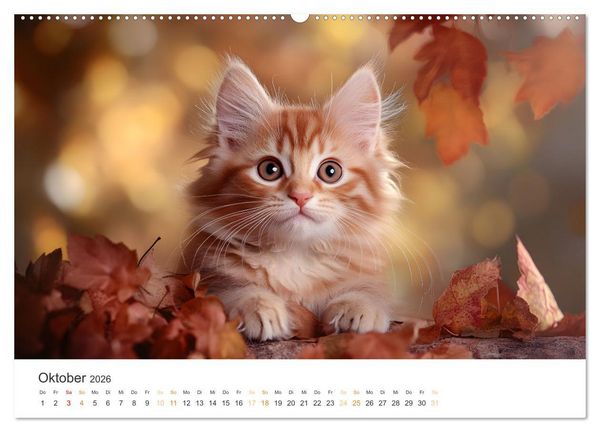 Produktbild: Zauberhafte Katzenbabys (Wandkalender 2026 DIN A2 quer), CALVENDO Monatskalender