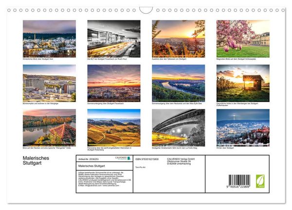 Produktbild: Malerisches Stuttgart (Wandkalender 2026 DIN A3 quer), CALVENDO Monatskalender