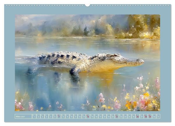 Produktbild: Krokodile. Stille Kraft irgendwo am Wasser (Wandkalender 2027 DIN A2 quer), CALVENDO Monatskalender