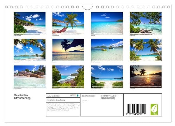 Produktbild: Seychellen Strandfeeling (Wandkalender 2027 DIN A4 quer), CALVENDO Monatskalender