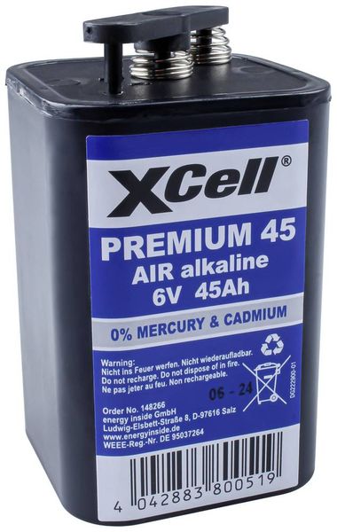 XCell Premium 45 Spezial-Batterie 4R25 Federkontakt Zink-Luft 6V 45000 mAh 1St.