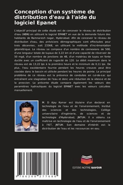 Produktbild: Conception d'un syst&egrave;me de distribution d'eau &agrave; l'aide du logiciel Epanet