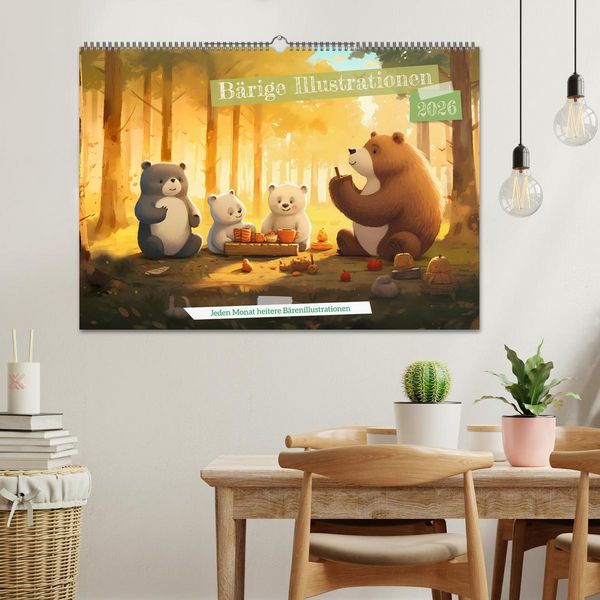 Produktbild: B&auml;rige Illustrationen (Wandkalender 2026 DIN A2 quer), CALVENDO Monatskalender