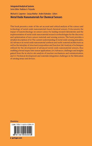 Produktbild: Metal Oxide Nanomaterials for Chemical Sensors