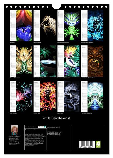 Produktbild: Textile Gewebekunst (Wandkalender 2027 DIN A4 hoch), CALVENDO Monatskalender
