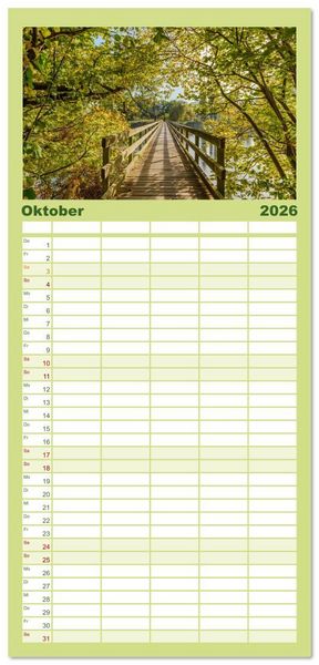 Produktbild: Familienplaner 2026 - Kanton Thurgau mit 5 Spalten (Wandkalender, 21 x 45 cm) CALVENDO