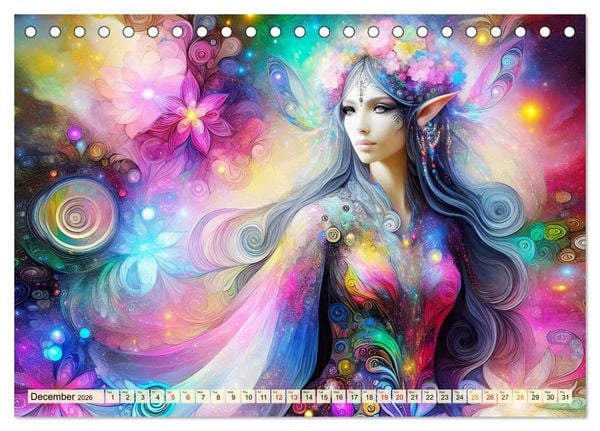 Produktbild: The flower elves Enchanting harmony (Desk Calendar 2026 DIN A5 landscape), CALVENDO 12 Month DeskCalendar