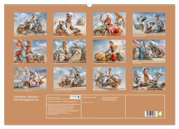 Produktbild: Verr&uuml;ckte Vehicles &ndash; Erfindungsgeist pur (Wandkalender 2026 DIN A2 quer), CALVENDO Monatskalender