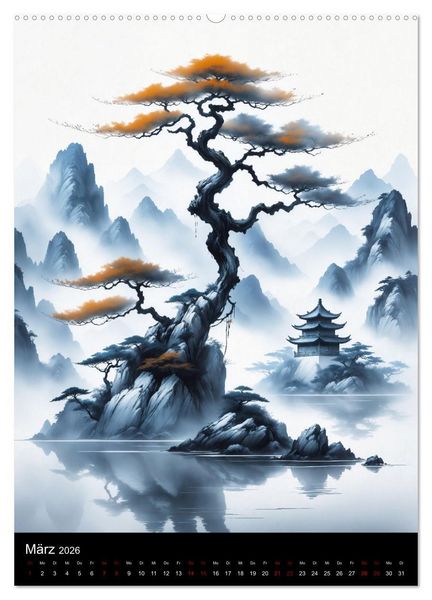 Produktbild: Asiatische Inspiration Fern&ouml;stlicher Art - Helle Werke (hochwertiger Premium Wandkalender 2026 DIN A2 hoch), Kunstdruck in Hochglanz